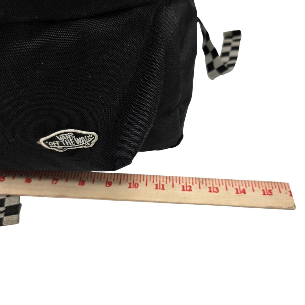 Vans Backpack Unisex OS Black Floral Logo Checkerboard Canvas Skate School Bag